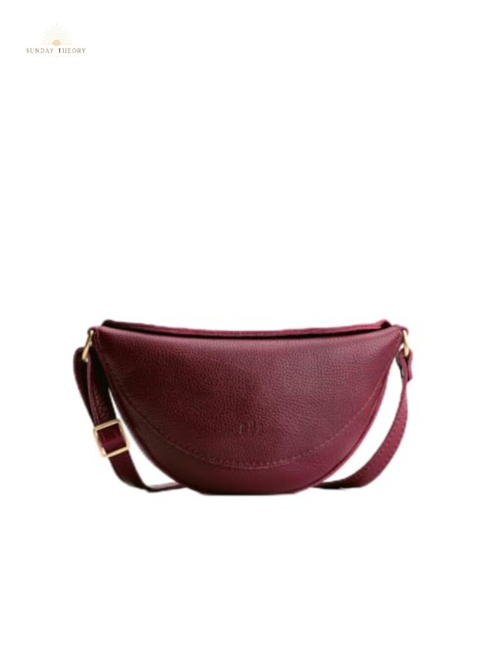 Full-Grain Leather Sling Crossbody Bag Adjustable Strap Magnetic Closure